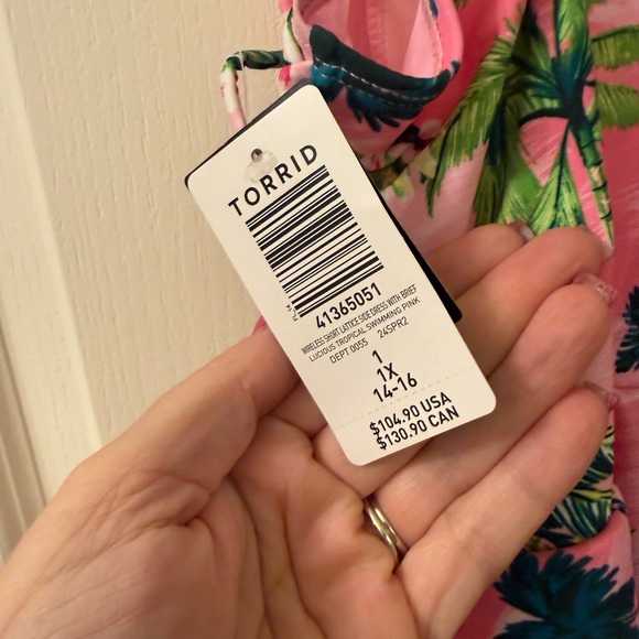 Torrid Pink Floral Swim Dress - Picture 4 of 4